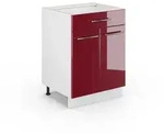 Vicco Badschrank, Bordeaux, Holzwerkstoff, 3 F&auml;cher, 1 Schubladen, Rechteckig,