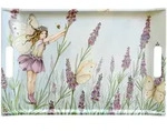 Lashuma Tablett, Lila, Kunststoff, Floral, Rechteckig, 35x3x54 cm,...