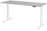 b&uuml;m&ouml; Schreibtisch, Grau, Wei&szlig;, Holzwerkstoff, Nachbildung, Rechteckig, 200x74x80