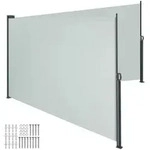 tectake Doppel-Seitenmarkise, Grau, Textil, 600x160x9 cm, Sonnen- & Sichtschutz,