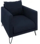 S-Style Sessel, Dunkelblau, Textil, Echtholz,Buche, Birke, 1-Sitzer, F&uuml;llung: