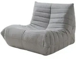 [en.casa] Bodensessel, Grau, Textil, 90x75x100 cm, Wohnzimmer, Hocker, Sitzs&auml;cke,