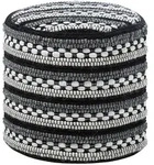 Beliani Pouf, Wei&szlig;, Textil, 1-Sitzer, Rund, 41x41x41 cm, Wohnzimmer, Hocker,...
