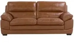 Beliani Sofa, Gold, Leder, 3-Sitzer, 200x89x85 cm, Wohnzimmer, Sofas & Couches,
