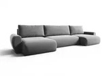 Fun M&ouml;bel Wohnlandschaft, Hellgrau, Textil, U-Form, 397x70x153 cm, Wohnzimmer,...
