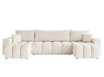 Fun M&ouml;bel Wohnlandschaft, Wei&szlig;, Textil, U-Form, 318x79x145 cm, Wohnzimmer, Sofas &