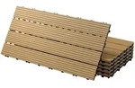 ECD-Germany Terrassenfliese, Teak, Holzwerkstoff, wetterfest-Zonen, Rechteckig,