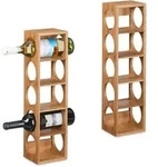 Relaxdays Weinregal, Hellbraun, Holz, 14x53x12 cm, Wohnzimmer, Regale, Weinregale