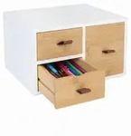 Relaxdays Schubladenbox, Mehrfarbig, Holzwerkstoff, Holz, Kunststoff, 25x15x20 cm,