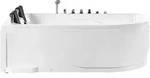 Beliani Whirlpool-Badewanne, Wei&szlig;, Kunststoff, Freiform, 120x70x180 cm,...