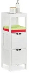 Relaxdays Badezimmerschrank, Wei&szlig;, Holzwerkstoff, 30x90x30 cm, Badezimmer,