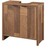 [en.casa] Waschbeckenunterschrank, Walnuss, Holzwerkstoff, 2 F&auml;cher, 60x60x30...