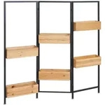 MCW Raumteiler, Schwarz, Braun, Holz, Tanne, 118x116x13 cm, Wohnzimmer,...