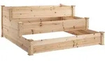 Outsunny Hochbeet,, Natur, Holz, 120x56x120 cm, Gartenzubeh&ouml;r, Hochbeete