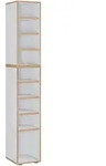 Mid.you Schuhregal, Wei&szlig;, Honigeiche, Kunststoff, 7 F&auml;cher, 30x183x33 cm, stehend,