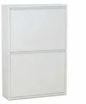 ebuy24 Schuhschrank, Wei&szlig;, Metall, 50x73x16 cm, Garderobe, Schuhaufbewahrung,