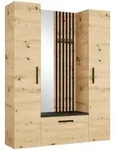 Masseno Garderobenschrank, Eiche Artisan, Holzwerkstoff, 8 F&auml;cher,...