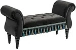Homcom Luxus, Hellgrau, Kunststoff, 40x58x117 cm, Wohnzimmer, Hocker