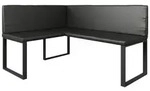 Vicco Eckbank, Schwarz, Textil, Formgebogen, 120x50x150 cm, Esszimmer, B&auml;nke,
