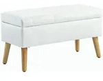 Homcom Truhenbank, Wei&szlig;, Kunststoff, 35x40x80 cm, Esszimmer, B&auml;nke, Sitzb&auml;nke
