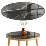 Tulup Tischplatte, Schwarz, Rotbraun, Glas, 70x0.4x70 cm, Esszimmer, Tische,