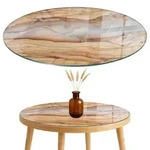 Tulup Tischplatte, Hellbraun, Glas, 70x70x0.4 cm, Esszimmer, Tische, Esstische,