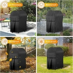 Grillabdeckung, Schwarz, Textil, 71x122x165 cm, Gartenzubeh&ouml;r,