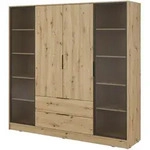 Masseno Dreht&uuml;renschrank, Eiche Artisan, Holzwerkstoff, 1 F&auml;cher, 2...