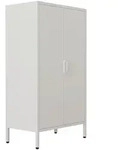 Mid.you Highboard Flokas, Wei&szlig;, Metall, 60x110x35 cm, stehend, Wohnzimmer, Kommoden