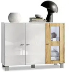 Vladon Sideboard, Eiche, Holzwerkstoff, 107x81x35 cm, Wohnzimmer, Kommoden &