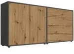Mid.you Sideboard Mailand Set 3, Anthrazit, Eiche Artisan, Kunststoff, 3...