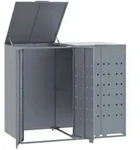 Deluke M&uuml;lltonnenbox, Grau, Metall, 138x117x79 cm, Aufbewahrung & Schutzh&uuml;llen