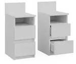 Vicco Nachttisch, Wei&szlig;, Holzwerkstoff, 2 Schubladen, Rechteckig, 25x59.1x32.3...