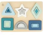 Bieco Spielwaren Geometrisches-Puzzle, Blau, Holz, 21x30 cm, Spielzeug,