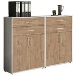 Mid.you Aktenschrank Office Edition - SW Set 17, Grau, Eiche, Holzwerkstoff, 2