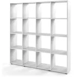 Vicco Raumteiler, Wei&szlig;, Holzwerkstoff, 16 F&auml;cher, Rechteckig, 138.5x142.5x29...