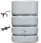 4rain Regentonne, Grau, Kunststoff, 500 L, 62x122x80 cm, Gartenzubeh&ouml;r,