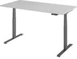 b&uuml;m&ouml; Schreibtisch, Grau, Graphit, Holzwerkstoff, Nachbildung, Rechteckig, 160x74x80