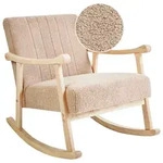 Beliani Schaukelsessel, Beige, Hellbraun, Textil, 63x78x96 cm, Wohnzimmer,...