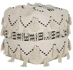 Beliani Pouf, Beige, Textil, 1-Sitzer, Quadratisch, 50x50x50 cm, Wohnzimmer,...