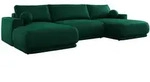 MKS Wohnlandschaft, Dunkelgr&uuml;n, Kunststoff, 6-Sitzer, U-Form, 360x85x170 cm,