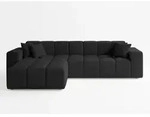 Graingold Ecksofa, Schwarz, Textil, Kiefer, 3-Sitzer, L-Form,L-Form, 265x180 cm,