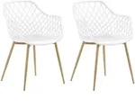 Beliani Esszimmerstuhl, Wei&szlig;, Metall, 1-Sitzer, 50x86x51 cm, Esszimmer,...