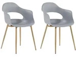 Beliani Esszimmerstuhl, Grau, Metall, 1-Sitzer, 54x81x47 cm, Esszimmer, St&uuml;hle,