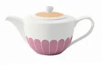 Villeroy & Boch Teekanne Fleur couleur, Gelb, Rosa, Wei&szlig;, Keramik, 1,2 L,
