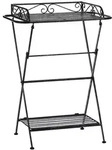 Beliani Gartentisch, Schwarz, Metall, Quadratisch, 53x73x35 cm, Gartenm&ouml;bel,