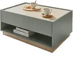 Furn.Design Couchtisch, Salbeigr&uuml;n, Eiche, Holzwerkstoff, Metall,...