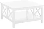 Beliani Couchtisch, Wei&szlig;, Holzwerkstoff, 80x45x80 cm, Wohnzimmer,...