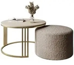 Lookway Couchtisch, Kaschmir, Metall, 70x49x70 cm, Wohnzimmer, Wohnzimmertische,