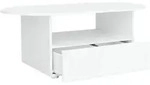 Stilvora Couchtisch, Wei&szlig;, Holzwerkstoff, 1 Schubladen, Organisch,Organisch,